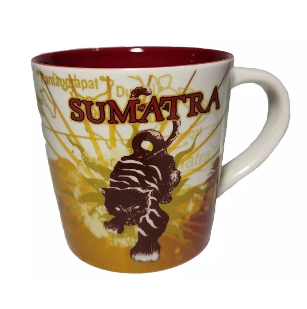 Starbucks Coffee Sumatra Tiger Asia Pacific 2010 Coffee Mug Cup 10 oz Rare EUC